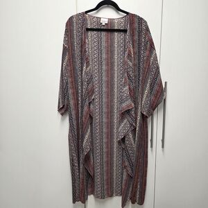 LuLaRoe Bohemian Patterned Kimono in Black and Pink